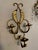Vintage Italian Tole Laurel Wreath Three Arm Candle Sconces - a Pair For Sale - Image 10 of 12