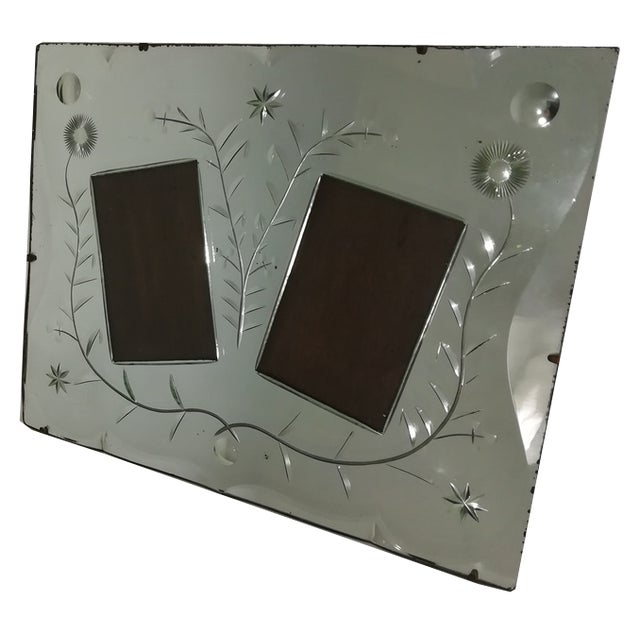 Mirrored and Decorated Photo Frame, Italy, 1940s For Sale