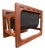 Teak and Genuine Leather Newspaper Rack with Two Compartments by Aksel Kjersgaard for Salin Møbler For Sale