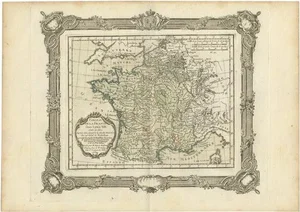 Antique Map of France Under the Reign of Louis XIII by Zannoni, 1765