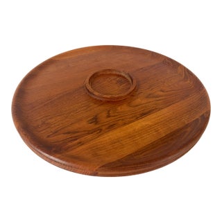Jens Quistgaard Danish Design Teak Tabletop Lazy Susan Serving Tray For Sale