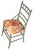 American Vintage Pale Blue Bamboo Chair W/ Floral Seat For Sale - Image 3 of 4