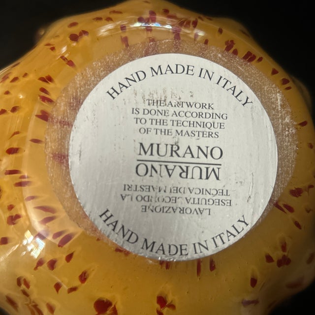 Murano 1960s Italy Murano Hand Blown Amber Swirled Bowl For Sale - Image 4 of 4