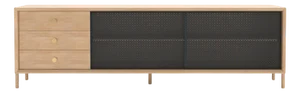 Slate Grey Metal Gabin Sideboard in Natural Oak by Harto