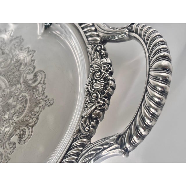 Coffee Gorham "Shell & Gadroon" Silverplate 6-Piece Tea & Coffee Service With Footed Tray For Sale - Image 8 of 14