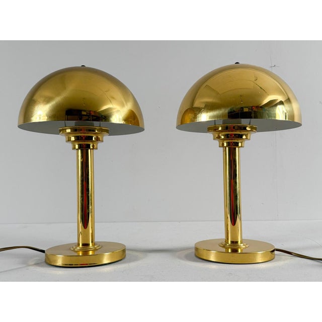 Goldenrod Art Deco Style Table Lamps from WSB Germany, 1970s, Set of 2 For Sale - Image 8 of 8