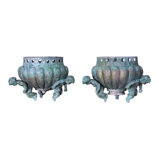 One of a Kind Pair of 19th Century Architectural Bronze Element For Sale