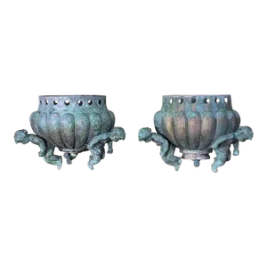 One of a Kind Pair of 19th Century Architectural Bronze Element