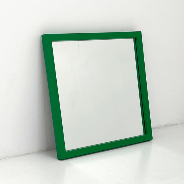 Green Square Frame Mirror by Anna Castelli Ferrieri for Kartell, 1980s, in Good conditions. Designed 1980 to 1989 This...