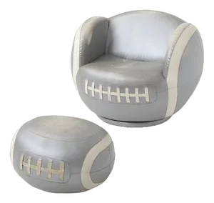 Set of Mid-Century Italian Baseball Armchair and Footstool, 1960s