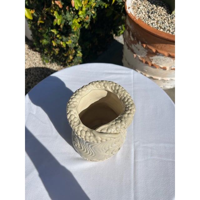 Vintage Ivory Studio Pottery Vase For Sale - Image 4 of 17