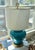 Mid-Century Modern Vintage Blue Glass Ginger Jar Lamp For Sale - Image 3 of 8