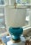 Modern Vintage Teal and Brass Lamp For Sale - Image 3 of 8