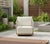 Alpine Teak Wood Modern Swivel Outdoor Arm Chair – Beige For Sale - Image 9 of 17