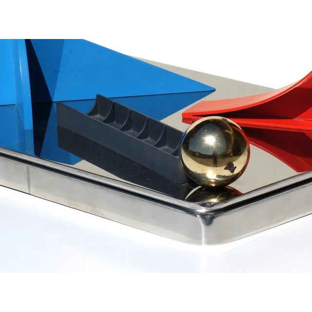 Blue Postmodern Neodada Italian Sculpture by Lucio del Pezzo, 1980s For Sale - Image 8 of 10