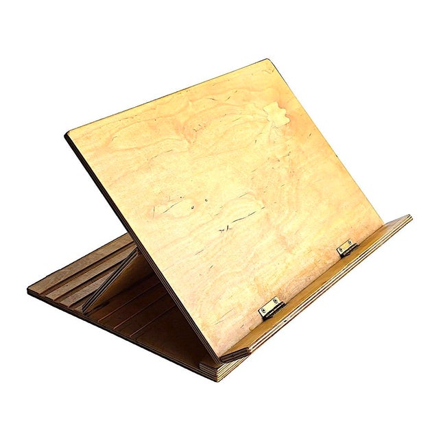 Tan Vintage Arts & Crafts Style Plywood Tabletop Lectern/Bookstand/Easel, Studio Made For Sale - Image 8 of 13
