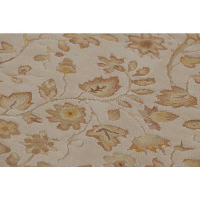 2010s Rug & Kilim’s Tudor Style Rug in Cream With Beige-Brown Floral Patterns For Sale - Image 5 of 10