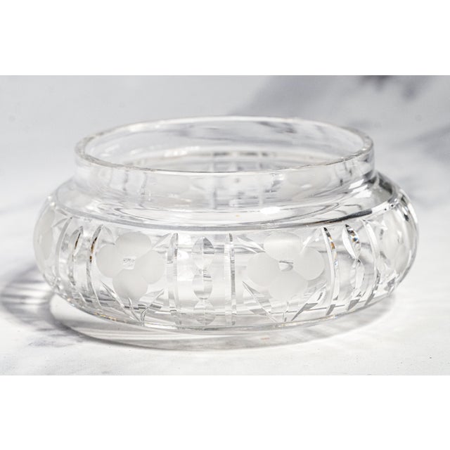 Stunning Large Art Deco Antique Crystal Jewelry Box Sterling Silver Lid Vanity Jar Luxury Home Decor For Sale - Image 13 of 14