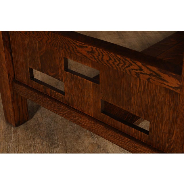 Antique Arts & Crafts Library Table Writing Desk For Sale - Image 12 of 18