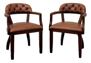 English Desk Chairs, Set of 2