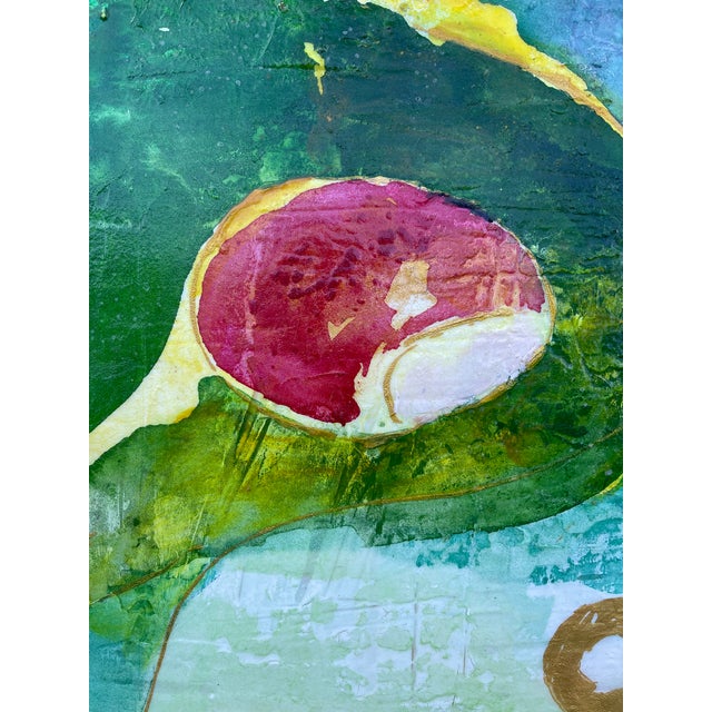 "Moss and Sunlight" Abstract Beautiful Colorful Modern Painting by Artist Sonia Gold For Sale - Image 13 of 17