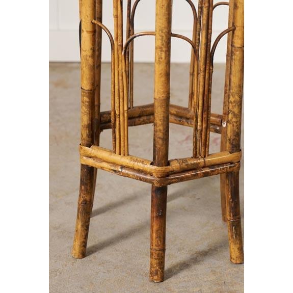 Late 19th Century 19th Century English Colonial Hexagonal Bamboo Plant Stand For Sale - Image 5 of 9