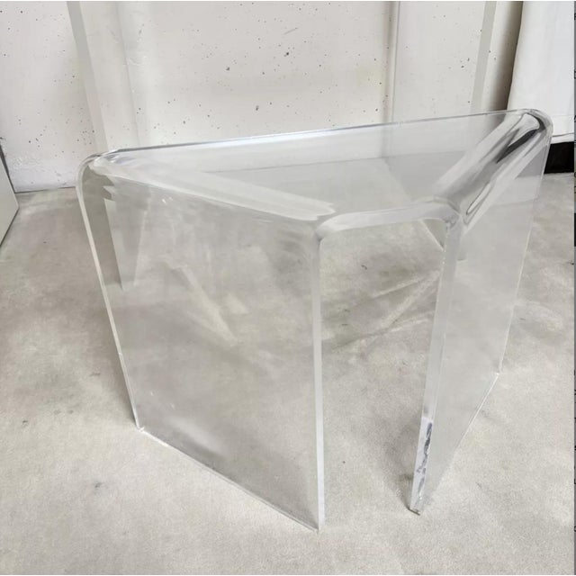 Acrylic Glass Dressing Table with Stool, 1970, Set of 2 For Sale - Image 4 of 6