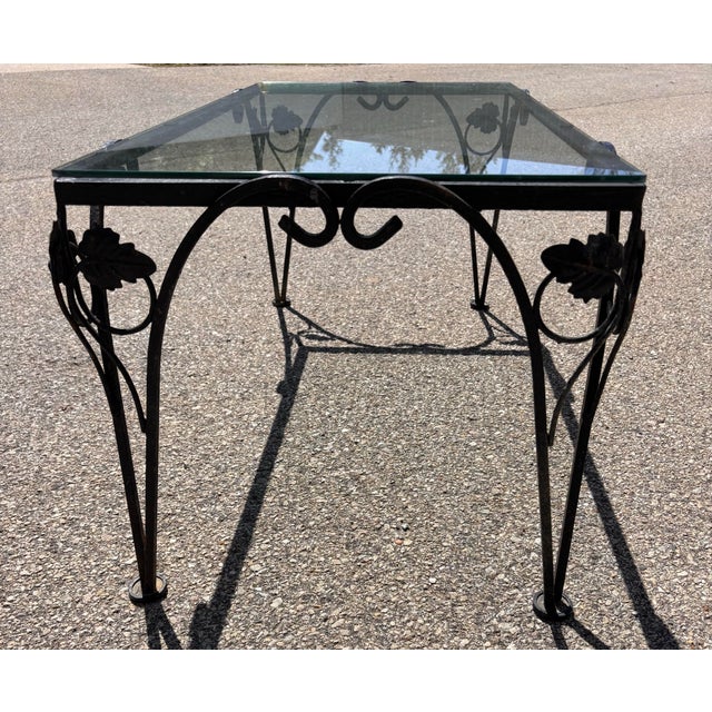 Vintage Art Deco Wrought Iron and Glass Coffee Table For Sale - Image 10 of 10