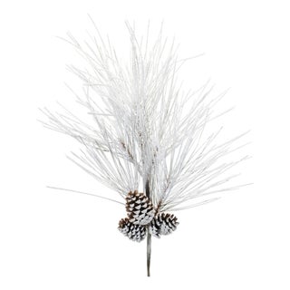 Flocked Long Neddle Pine Spray (Set of 2) For Sale