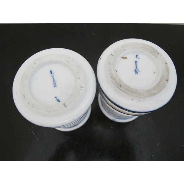 Ceramic German Antique 19th Century Blue & White Porcelain Apothecary or Spice Jar Pair For Sale - Image 7 of 7