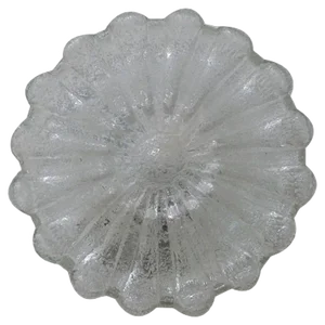 Space Age Round Floral Murano Ice Glass Model A636 Wall or Ceiling Lamp from Glashütte Limburg, 1970s
