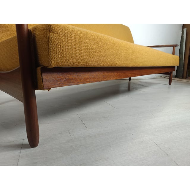 Scandinavian Mustard Bench Sofa, 1960s For Sale - Image 12 of 18