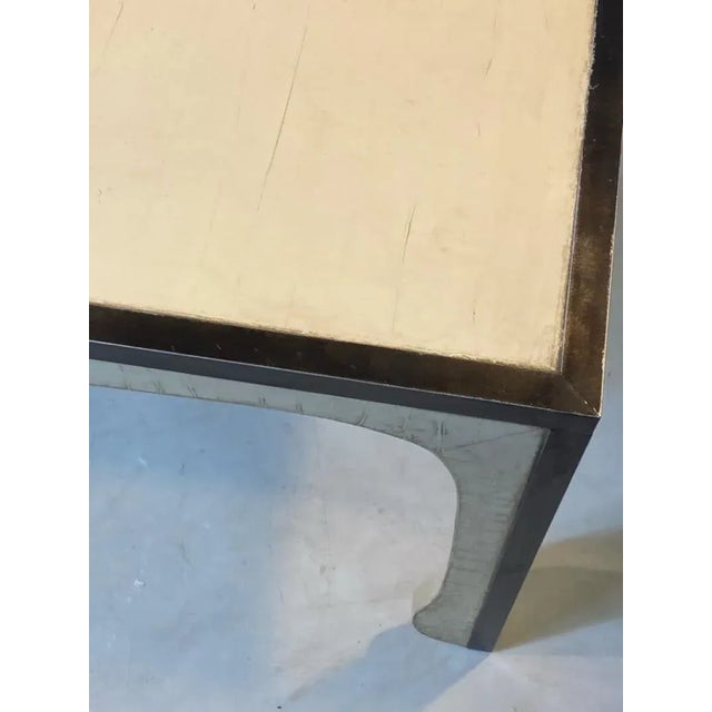 1960s Modernist Parchment & Nickeled Bronze Coffee Table in the Manner of Samuel Marx For Sale - Image 9 of 10