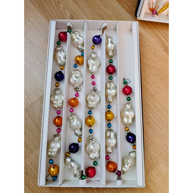 Silver Vintage Christopher Radko Glass Ornament Garlands, 3 Boxed Sets For Sale - Image 8 of 9