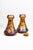 Amber-Orange Vases in Iridescent Molded Glass with Wavy Relief Decor from Pallme-König & Habel, Bohemia, 1900s, Set of 2 For Sale - Image 4 of 11