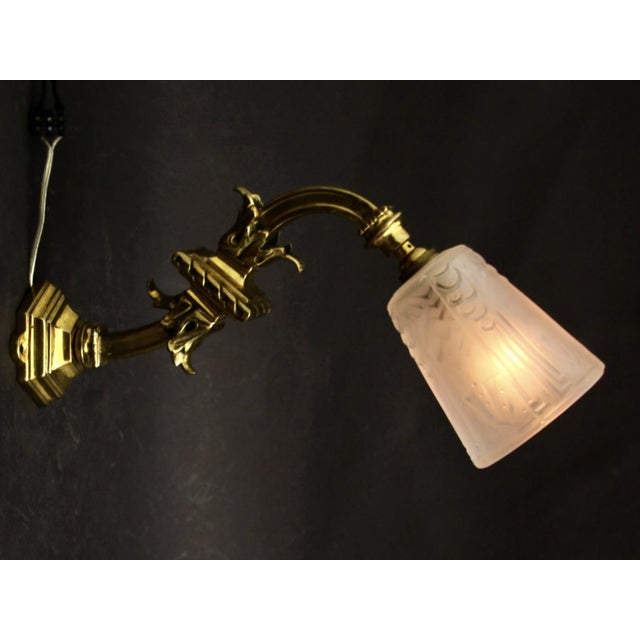 Metal Wall Lights with Bronze Mounts from Muller Frères, 1920s, Set of 2 For Sale - Image 7 of 11