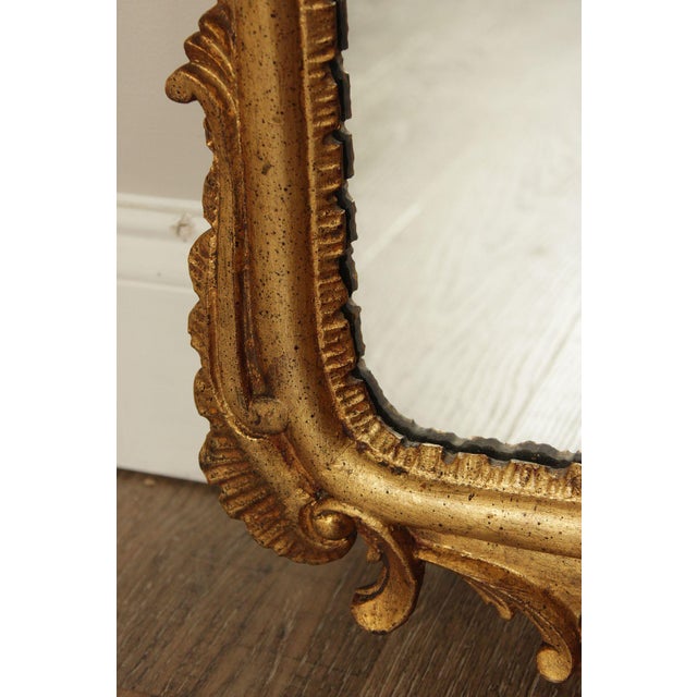 Wood Vintage Italian Carved Giltwood Wall Mirror For Sale - Image 7 of 17