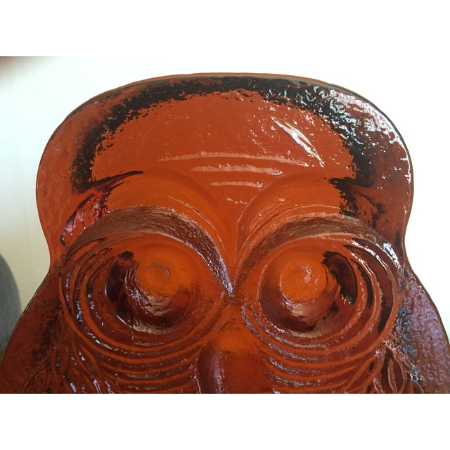 Blenko Mid Century Amber Glass Owl Bookends - Pair | Chairish Shop the blenko bookends collection on chairish, home of the best vintage and used furniture, decor and art.