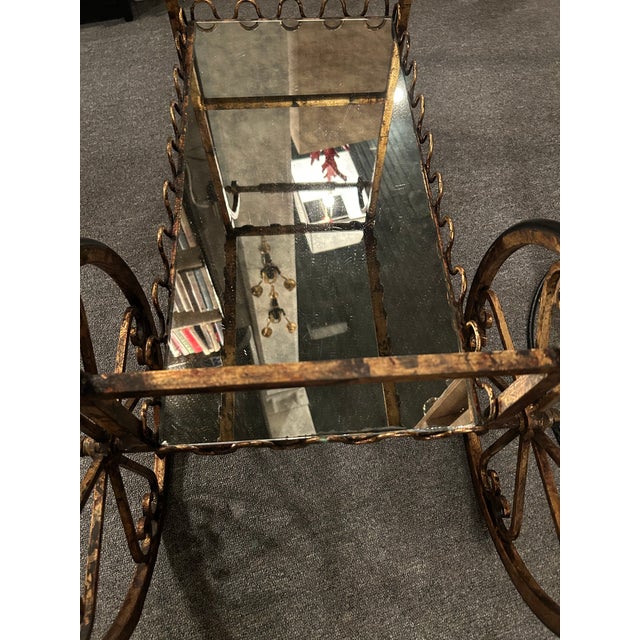 Giltiron Vintage Italian Bar Cart For Sale - Image 4 of 10