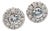Natural White Sapphire Diamond Stud Earrings 14k W Gold 1.26 TCW Certified For Sale