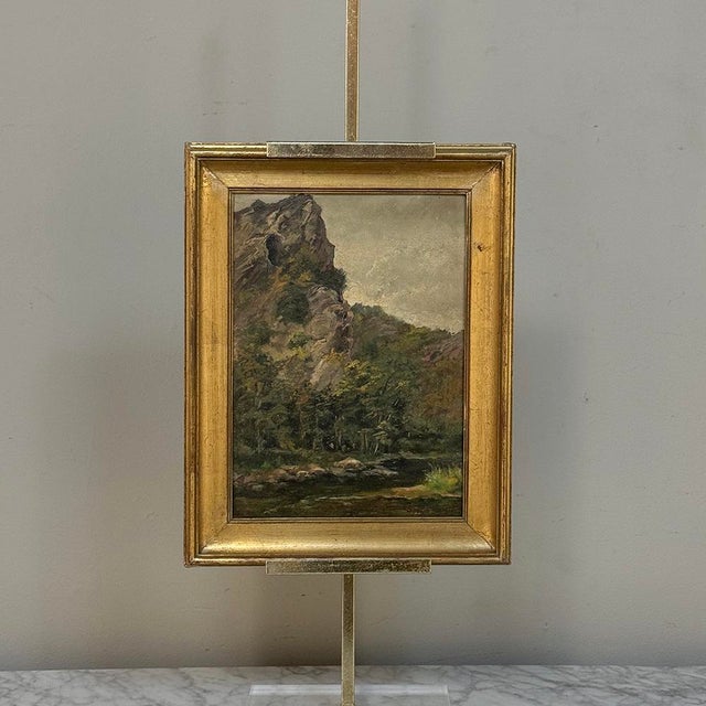 Wood Framed Oil Painting on Panel by Laurent Souky (1914–2005), 'Rochers Des Nutons' For Sale - Image 7 of 18