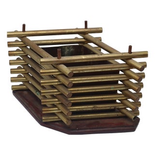 Mid-Century Modern Sculptural Brass & Copper Planter, 1950s For Sale