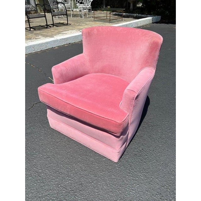 MidCentury Modern Pink Velvet Club Chair Chairish
