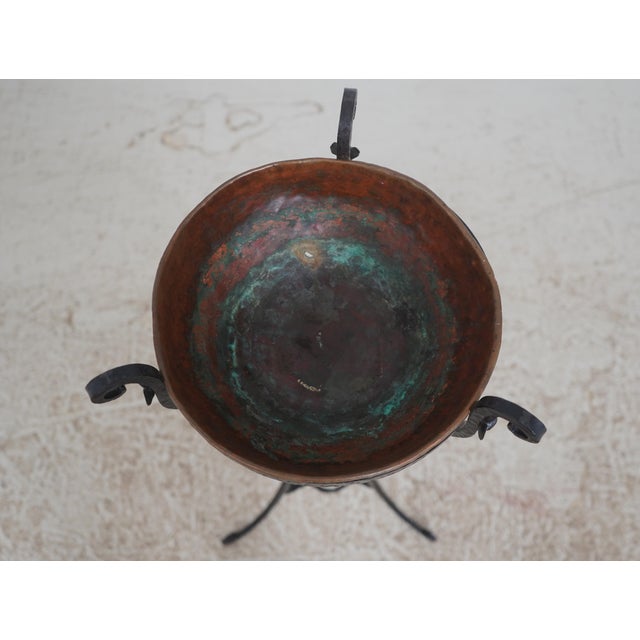 Traditional Wrought Iron Base 19th Century Copper Basin Stand For Sale - Image 3 of 11