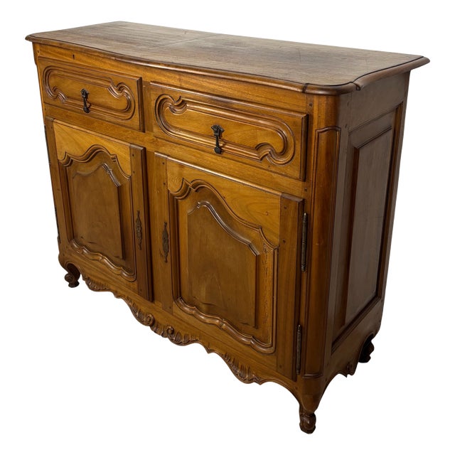 French Provincial Oak Server Cabinet with Sliding Shelves, Early 20th Century For Sale