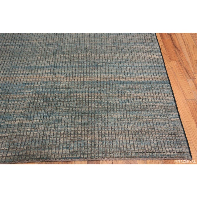 Blue Color Abstract Design Modern Room Size Contemporary Area Rug For Sale - Image 4 of 5