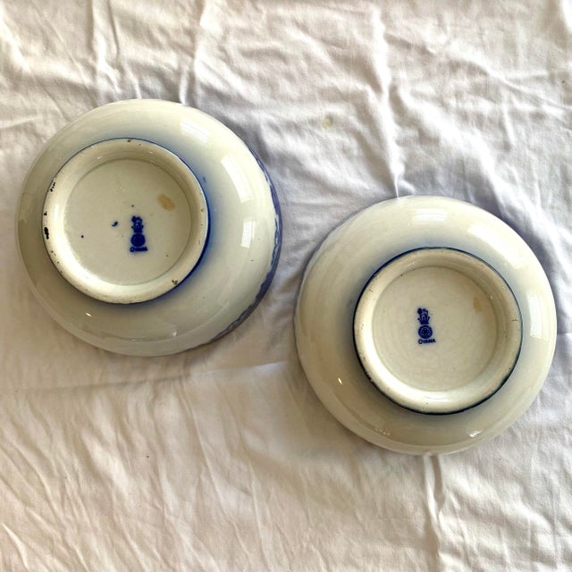 Late 19th Century Pair of Antique Blue and White Dragon Bowls Royal Doulton, England, Oyama Pattern For Sale - Image 5 of 12