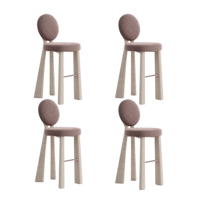 Purple Mary II Bar Chairs by Ottiu, Set of 4 For Sale - Image 8 of 8