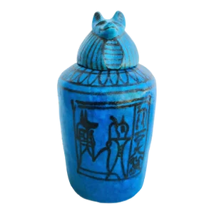 Metropolitan Museum of Art Egyptian Faience Canopotic Jar Circa 1980s'