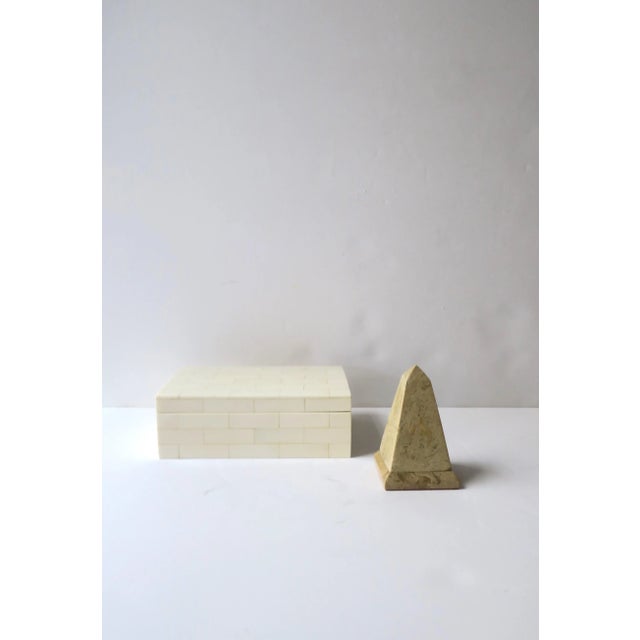 Cream Jewelry or Storage Boxes, Set of 2 For Sale - Image 8 of 11